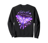 Just A Girl Who Loves Luna Moths Bella Farfalla Viola Felpa