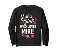 Just A Girl Who Loves Mike T-Shirt Cute Mike Maglia a Manica