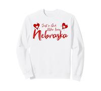 Just A Girl Who Loves Nebraska, Women's Girls Cute Nebraska Felpa
