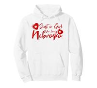 Just A Girl Who Loves Nebraska, Women's Girls Cute Nebraska Felpa con Cappuccio