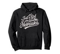 Just A Girl Who Loves Nebraska, Women's Girls Cute Nebraska Felpa con Cappuccio