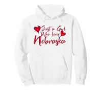 Just A Girl Who Loves Nebraska, Women's Girls Cute Nebraska Felpa con Cappuccio