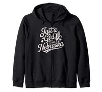 Just A Girl Who Loves Nebraska, Women's Girls Cute Nebraska Felpa con Cappuccio