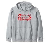 Just A Girl Who Loves Nebraska, Women's Girls Cute Nebraska Felpa con Cappuccio