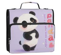 Just A Girl Who Loves Panda 3 anelli 3,8 cm cerniera raccoglitore organizer con cinghia tasche multiple organizer per documenti per scuola media