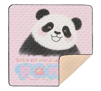 Just A Girl Who Loves Panda, tappetino per attività da palestra e attività per pavimento, resistente all'acqua, per bambini, bambini, 127 x 127 cm