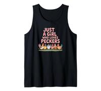 Just A Girl Who Loves Peckers Chicken Farm Animal Tees Funny Canotta