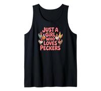 Just A Girl Who Loves Peckers Chicken Farm Animal Tees Funny Canotta