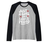 Just A Girl Who Loves Pedro T-Shirt Cute Pedro Maglia con Maniche Raglan