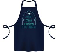 Just a Girl Who Loves Pesca Fisherwoman Cotone Grembiule 100% Biologico
