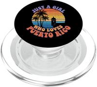 Just A Girl Who Loves Puerto Rico Retro Tramonto Opera d'arte PopSockets PopGrip per MagSafe