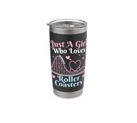 Just A Girl Who Loves Roller Coasters, simpatico design a tema parco Bicchiere termico in acciaio inox doppia parete