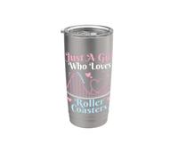 Just A Girl Who Loves Roller Coasters, simpatico design a tema parco Bicchiere termico in acciaio inox doppia parete