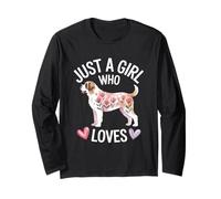 Just a Girl Who Loves Saint Bernard - Acquerello Floreale Maglia a Manica