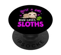 Just A Girl Who Loves Sloths, simpatico design con bradipo, amante dei bradipi PopSockets PopGrip Adesivo