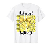 Just A Girl Who Loves Softball Mom Festa della mamma Coquette Bow Maglietta