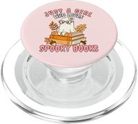 Just a Girl Who Loves Spooky Books Maglietta di Halloween PopSockets PopGrip per MagSafe