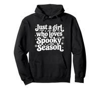 Just a Girl Who Loves Spooky Season Retro Halloween Citazione Felpa con Cappuccio