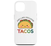 Just A Girl Who Loves Tacos Mexican Food Lover Men Women Custodia per iPhone 13