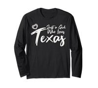 Just a Girl Who Loves Texas. Cute Women's Teen Girls Tween Maglia a Manica