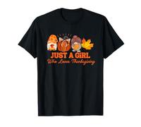 Just A Girl Who Loves Thanksgiving Cozy Autumn Vibes Maglietta