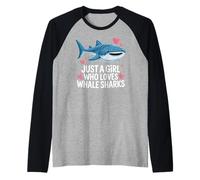 Just a Girl Who Loves Whale Sharks Cute Whale Shark Maglia con Maniche Raglan