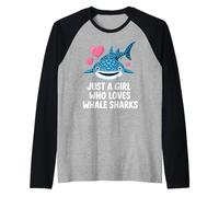 Just a Girl Who Loves Whale Sharks Cute Whale Shark Maglia con Maniche Raglan