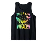Just A Girl Who Loves Whales Bellissimi colori pastello arcobaleno Canotta
