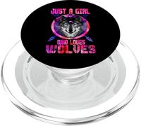 Just a Girl Who Loves Wolves Galaxy Space Wolf Lover PopSockets PopGrip per MagSafe