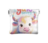 Just A Girl Who Loves Yak Moda Piccola Portamonete in Pelle Carino Cash Coin Purse per gli Uomini Donne Viaggio de monedas para carro
