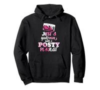 Just a Good Mom with a Posty Play List Funny Daying Mother Felpa con Cappuccio