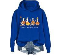 Just A Grateful Goose Sweatshirt, Just A Grateful Goose Shirt, Autunno Autunno Zucca Halloween Camicie per Donna Uomo, Klein Blue-1, M