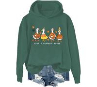 Just A Grateful Goose Sweatshirt, Just A Grateful Goose Shirt, Autunno Autunno Zucca Halloween Camicie per Donna Uomo, Verde-1, M