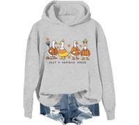 Just A Grateful Goose Sweatshirt, Just A Grateful Goose Shirt, Autunno Autunno Zucca Halloween Camicie per Donna Uomo, Grigio-1, M
