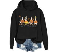 Just A Grateful Goose Sweatshirt, Just A Grateful Goose Shirt, Autunno Autunno Zucca Halloween Camicie per Donna Uomo, Nero-1, M