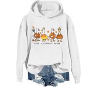 Just A Grateful Goose Sweatshirt, Just A Grateful Goose Shirt, Autunno Autunno Zucca Halloween Camicie per Donna Uomo, bianco-1, M