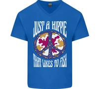 Just A Hippy Che " mi Piace " To Fish Pesca Pescatore Uomo Scollo V Cotone