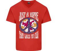 Just A Hippy Che " mi Piace " To Fish Pesca Pescatore Uomo Scollo V Cotone
