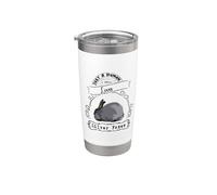 Just a Human Who Loves Silver Fox Conigli Animal Design Bicchiere termico in acciaio inox doppia parete