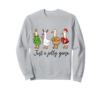 Just A Jolly Goose Christmas Silly Cute Holiday Sweater Felpa