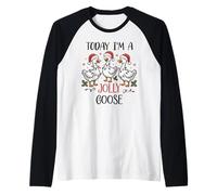 Just a Jolly Goose Silly Christmas Festive Goose on Loose Maglia con Maniche Raglan
