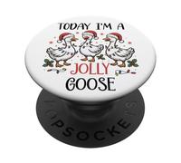 Just a Jolly Goose Silly Christmas Festive Goose on Loose PopSockets PopGrip Adesivo