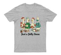 Just A Jolly Goose T-Shirt Unisex Regalo Retrò Stagionale Divertente Natale...