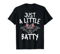 Just A Little Batty Spooky Bat Ghost Pun Costume di Halloween Maglietta