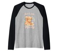Just A Little Moody Cute Highland Cow Aesthetic Maglia con Maniche Raglan