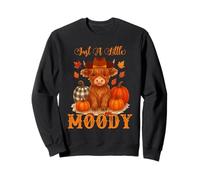 Just A Little Moody Fall Cow Thanksgiving Autumn Vibes Autunno Felpa