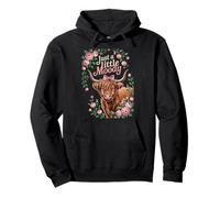 Just A Little Moody Highland Cow Floral Funny Quote Felpa con Cappuccio