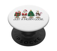 Just A Merry Goose - Divertente festa di Natale a forma di oca sciocca PopSockets PopGrip Adesivo