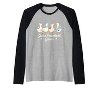 Just a Preschool Goose Simpatico Divertente Insegnante Studente Design Maglia con Maniche Raglan