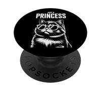 Just a Princess - Gatto con occhiali da sole, design divertente PopSockets PopGrip Adesivo